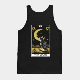 Tarot Card Crescent Moon And Cat Tank Top